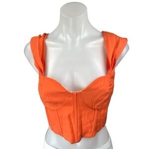 NEW Hello Molly Orange Sleeveless Cami Camisole Corset Bustier Crop Tank Top 6